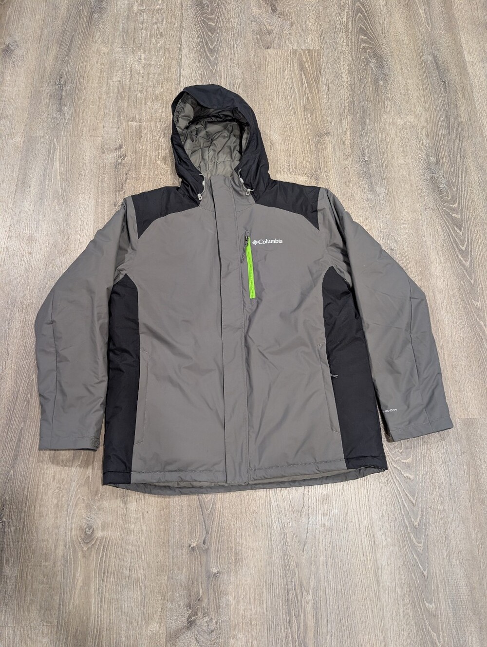 Columbia Tipton Peak Insulated Waterproof Winter Parka Jacket Gray Black Men L